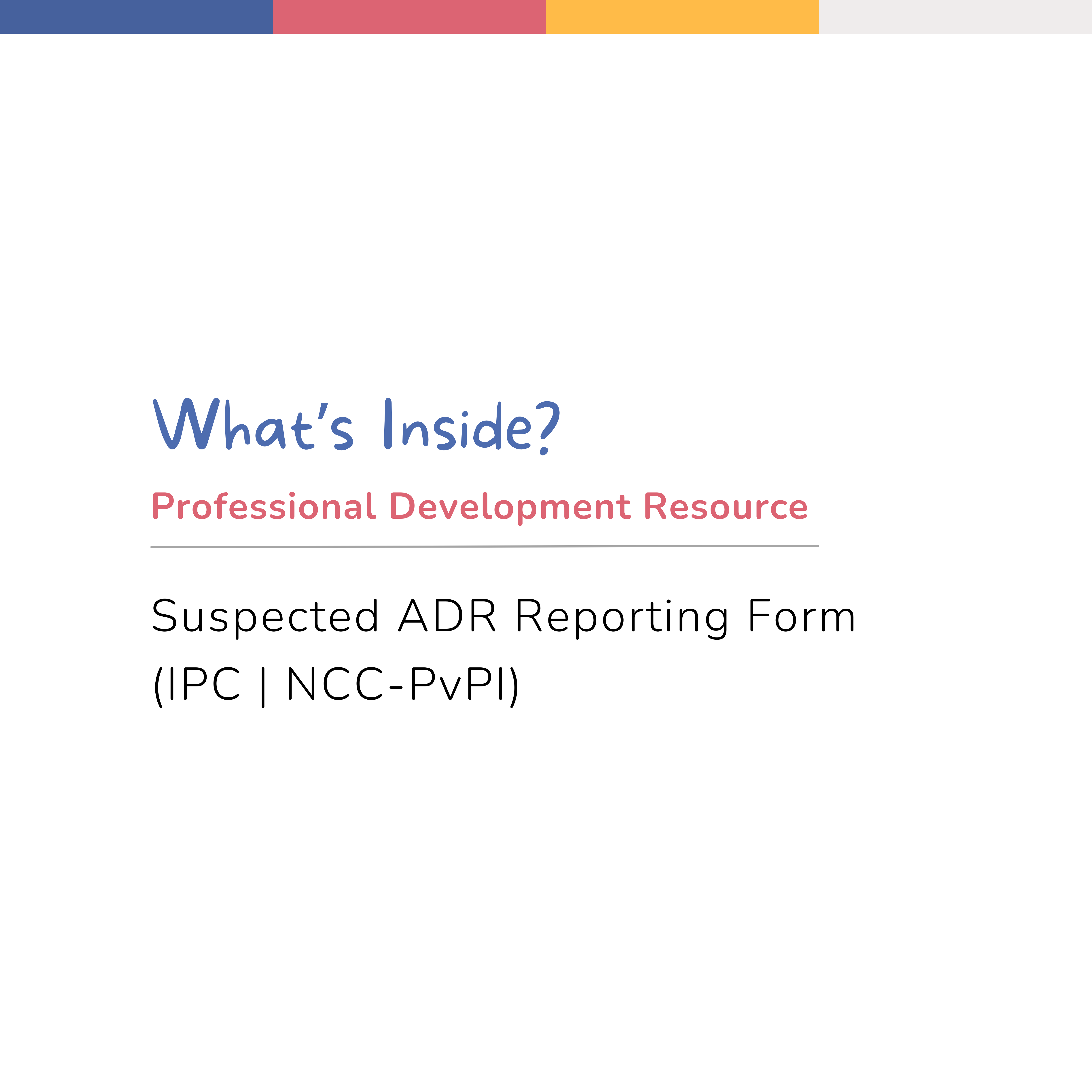 Suspected ADR Reporting Form (IPC | NCC-PvPI)